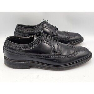 Vintage Freeman Bootmaker Guild Wingtip Dress Shoes Mens Size 8 EE Black